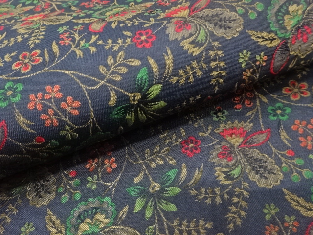  唐花模様織り出し　全通袋帯